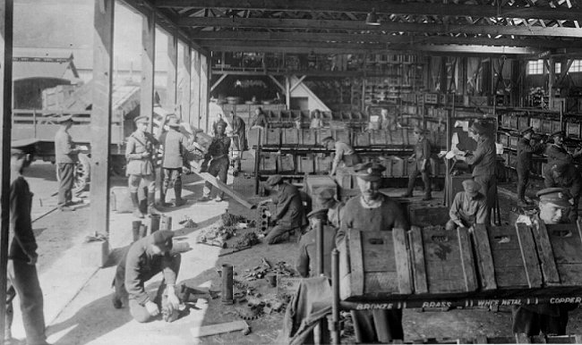 WW1 - Motor Transport work in France, examination of salvaged fittings