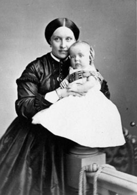 Atcherley, Emma Arabella (Heward), with child - 1860s