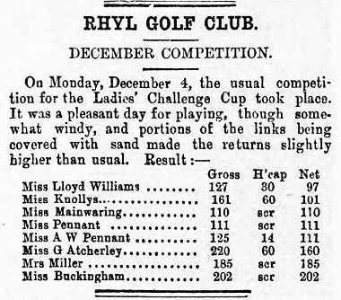 Atcherley, Grace - Rhyl Golf Club