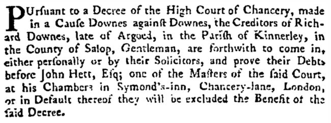 London Gazette - Downes v Downes