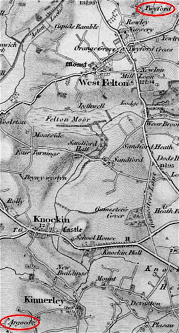 map - Argoed and Twyford