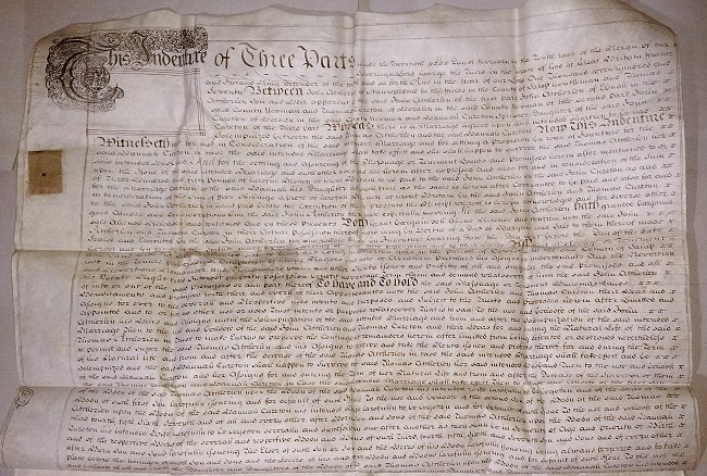 Atcherley-Cureton marriage settlement 1770 page 1