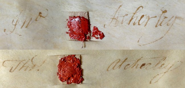 Atcherley-Cureton marriage settlement 1770 signatures and seals