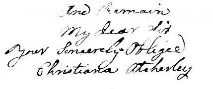 Atcherley, Christiana - letter 1811 footer